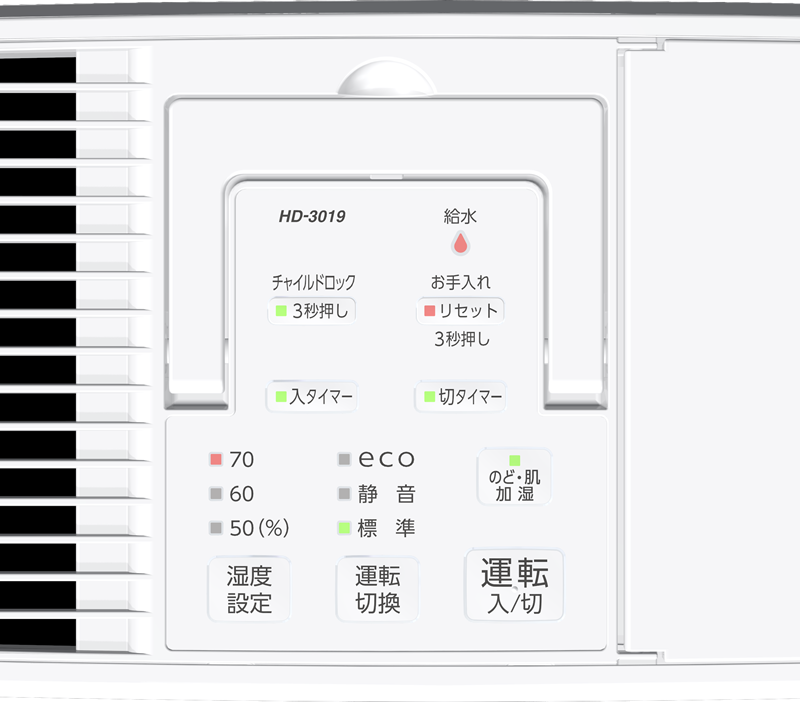 操作パネル：HD-3019（W)