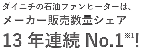 ダイニチの石油ファンヒーターは13年連続シェアNo.1