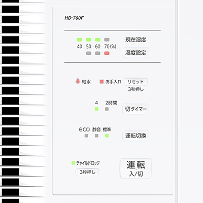 操作パネル： HD-700F（W） 