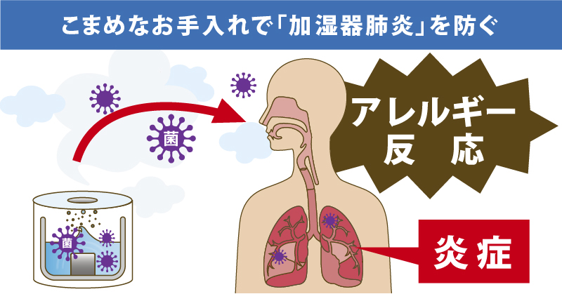 面倒でも加湿器のお手入れは大切！ 加湿器が招く「加湿器肺炎」にご注意を